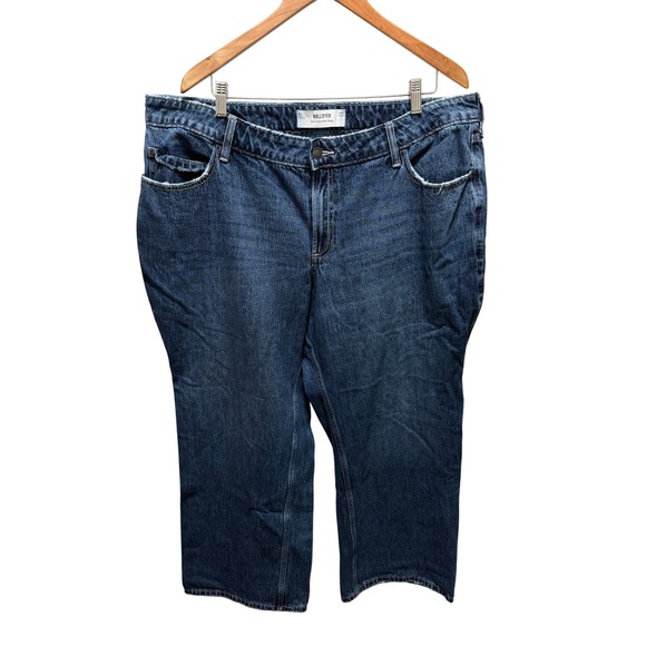 Hollister Denim - Hollister Jeans Women 18S Blue Curvy Mid-Rise Baggy Denim Short Relaxed Fit